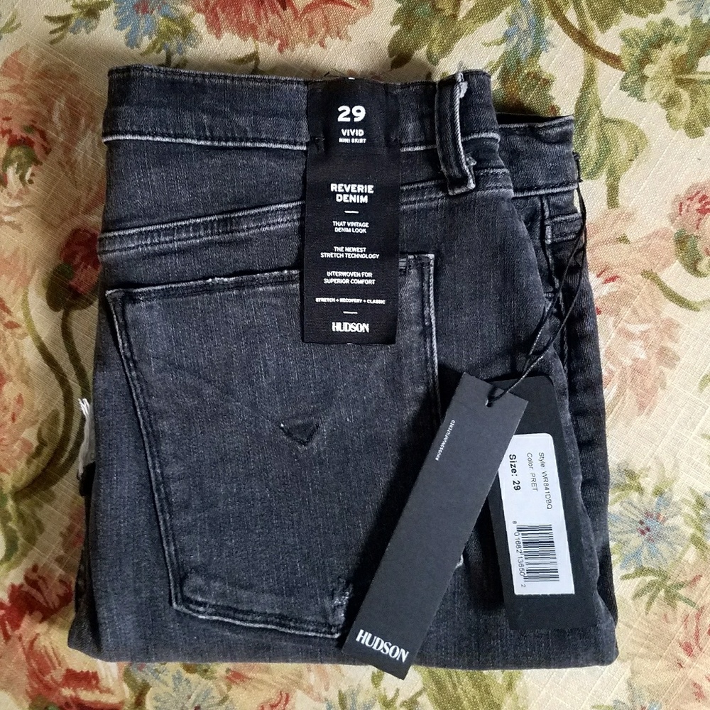NWT Hudson Black Denim Mini Skirt - Picture 7 of 11
